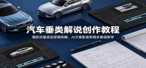 汽车垂类解说创作教程:爆款流量底层逻辑拆解,AI文案配音剪辑多赛道教学-中创网_分享创业项目_助您在家赚钱