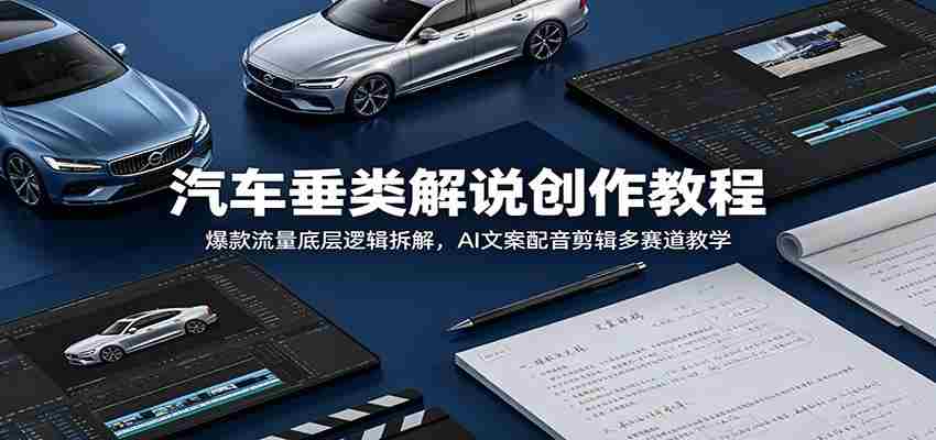 汽车垂类解说创作教程：爆款流量底层逻辑拆解，AI文案配音剪辑多赛道教学-中创网_分享创业项目_助您在家赚钱