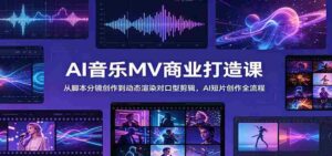 AI音乐MV商业打造课:从脚本分镜创作到动态渲染对口型剪辑,AI短片创作全流程-中创网_分享创业项目_助您在家赚钱