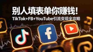 (19018期)别人填表单你赚钱!TikTok+FB+YouTube 引流变现全攻略【原创双语字幕】-中创网_分享创业项目_助您在家赚钱