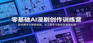 零基础AI漫剧创作训练营:剧本撰写分镜转视频,从工具学习到项目落地实操-中创网_分享创业项目_助您在家赚钱