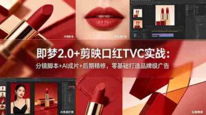 (18729期)即梦2.0+剪映口红TVC实战:分镜脚本+AI成片+后期精修,零基础打造品牌级广告-中创网_分享创业项目_助您在家赚钱