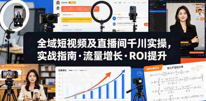 全域短视频及直播间千川实操,实战指南·流量增长·ROI提升(更新)
