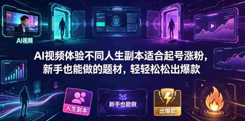 AI视频体验不同人生副本适合起号涨粉,新手也能做的题材,轻轻松松出爆款