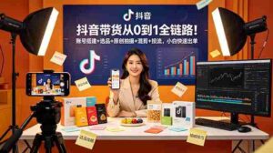 (18963期)抖音带货从0到1全链路!账号搭建+选品+原创拍摄+混剪+投流,小白快速出单-中创网_分享创业项目_助您在家赚钱