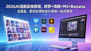 (18774期)2026AI漫剧实操教程,即梦+海螺+MJ+Banana全覆盖,素材处理到成片落地一站式教学-中创网_分享创业项目_助您在家赚钱