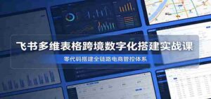飞书多维表格跨境数字化搭建实战课，零代码搭建全链路电商管控体系-中创网_分享创业项目_助您在家赚钱