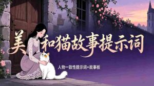 （18909期）美女和猫故事提示词，人物一致性提示词+故事板-中创网_分享创业项目_助您在家赚钱
