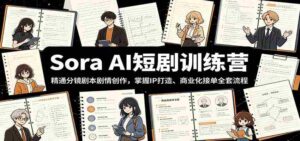 Sora AI短剧训练营:精通分镜剧本剧情创作,掌握IP打造、商业化接单全套流程-中创网_分享创业项目_助您在家赚钱