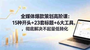 (18754期)全媒体爆款策划高阶课:15种开头+23套标题+6大工具,彻底解决不起量低转化-中创网_分享创业项目_助您在家赚钱