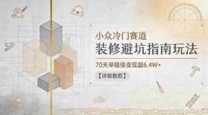 小众冷门赛道，装修避坑指南玩法，70天单链接变现超6.4W+【详细教程】-中创网_分享创业项目_助您在家赚钱