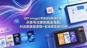 (18835期)GPT-Image2零基础到精通实操:从账号注册到商业海报,AI出图底层逻辑+全场景实战SOP-中创网_分享创业项目_助您在家赚钱