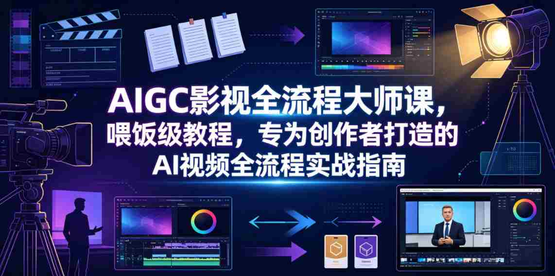 AIGC影视全流程大师课,喂饭级教程,专为创作者打造的AI视频全流程实战指南