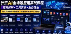 外贸AI全场景应用实战课程|逻辑拆解+工具实操+业务落地,图片文案视频+智能体+自建业务系统一站式教学-中创网_分享创业项目_助您在家赚钱
