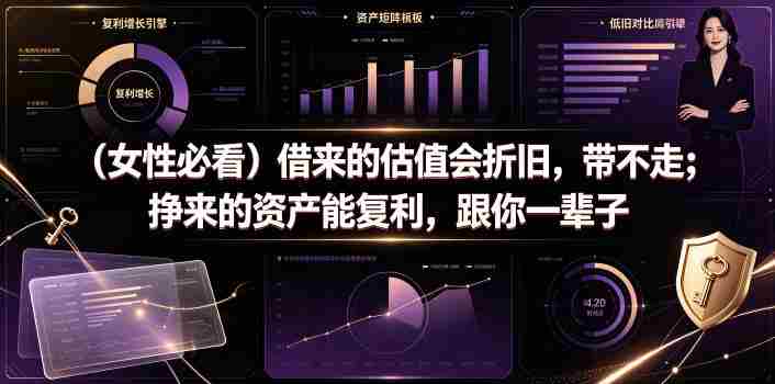 付费文章:(女性必看)借来的估值会折旧,带不走;挣来的资产能复利,跟你一辈子