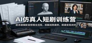AI仿真人短剧训练营:剧本建模配音剪辑全流程,拆解成熟案例,搭建变现闭环-中创网_分享创业项目_助您在家赚钱