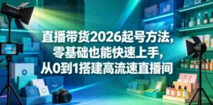 直播带货2026起号方法,零基础也能快速上手,从0到1搭建高流速直播间-中创网_分享创业项目_助您在家赚钱