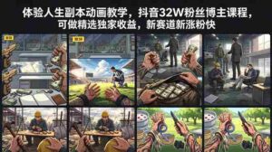 (18826期)体验人生副本动画教学, 抖音32W粉丝博主课程,可做精选独家收益,新赛道新涨粉快-中创网_分享创业项目_助您在家赚钱