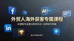 （19068期）外贸人海外获客专属课程-更新6月，讲解社媒账号运营AI矩阵玩法，社群实时答疑助力开发海外客户-中创网_分享创业项目_助您在家赚钱