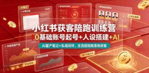 小红书获客陪跑训练营｜0基础账号起号+人设搭建+AI量产笔记+平台变现+私域闭环，全流程陪跑落地获客-中创网_分享创业项目_助您在家赚钱