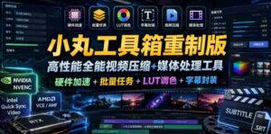 小丸工具箱重制版–高性能全能视频压缩+媒体处理工具|硬件加速+批量任务+LUT调色+字幕封装-中创网_分享创业项目_助您在家赚钱