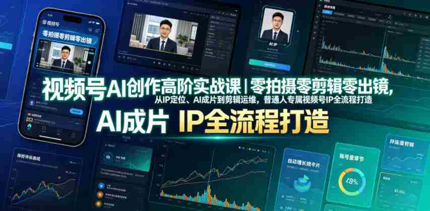 视频号AI创作高阶实战课｜零拍摄零剪辑零出镜，从IP定位、AI成片到剪辑运维，普通人专属视频号IP全流程打造-中创网_分享创业项目_助您在家赚钱