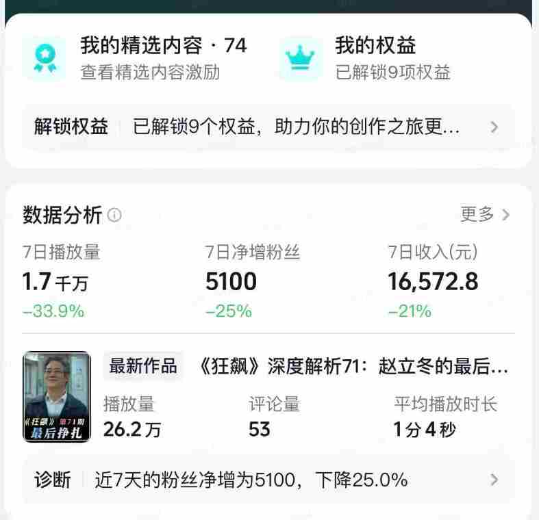 抖音某大佬的影视剧深度解读解说教学,小白轻松冲精选签约独家,收益翻数倍,日入1k+