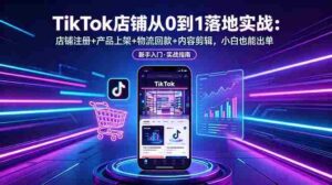 (18862期)TikTok店铺从0到1落地实战:店铺注册+产品上架+物流回款+内容剪辑,小白也能出单-中创网_分享创业项目_助您在家赚钱