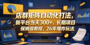 店群矩阵自动化打法，新平台当天300+，长期项目，保姆级教程，26年爆炸玩法【揭秘】-中创网_分享创业项目_助您在家赚钱