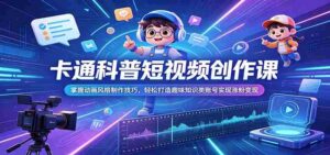 卡通科普短视频创作课：掌握动画风格制作技巧，轻松打造趣味知识类账号实现涨粉变现-中创网_分享创业项目_助您在家赚钱