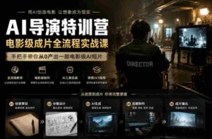 AI导演特训营,电影级成片全流程实战课,手把手带你从0产出一部电影级AI短片-中创网_分享创业项目_助您在家赚钱