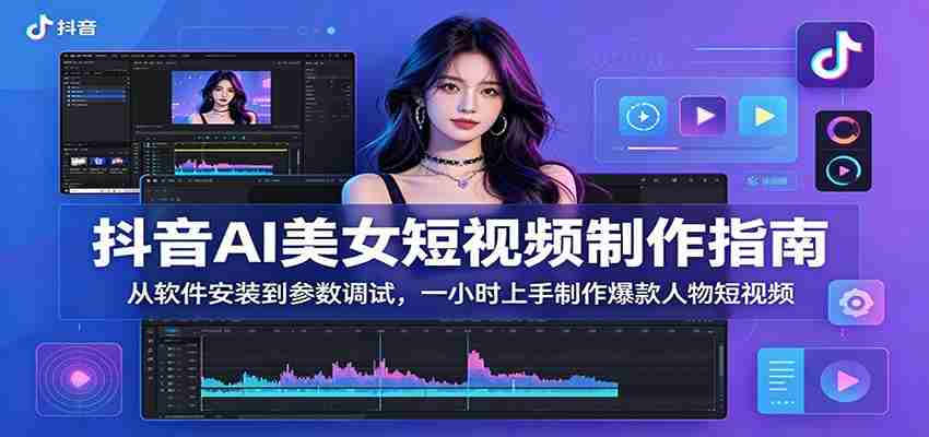 抖音AI美女短视频制作指南：从软件安装到参数调试，一小时上手制作爆款人物短视频-中创网_分享创业项目_助您在家赚钱