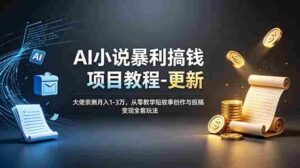 (19030期)AI小说暴利搞钱项目教程-更新,大佬亲测月入1-3万,从零教学短故事创作与投稿变现全套玩法-中创网_分享创业项目_助您在家赚钱