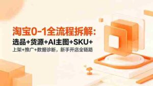(18765期)淘宝0-1全流程拆解:选品+货源+AI主图+SKU+上架+推广+数据诊断,新手开店全链路-中创网_分享创业项目_助您在家赚钱