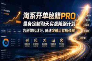 淘系开单秘籍PRO,量身定制淘天实战陪跑计划,告别做店迷茫、快速突破运营瓶颈期(2026年6月11)-中创网_分享创业项目_助您在家赚钱
