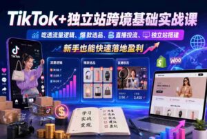 TikTok+独立站跨境基础实战课,吃透流量逻辑、爆款选品、直播投流与独立站搭建,新手也能快速落地盈利-中创网_分享创业项目_助您在家赚钱