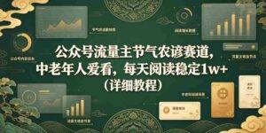 公众号流量主节气农谚赛道，中老年人爱看，每天阅读稳定1w+（详细教程）-中创网_分享创业项目_助您在家赚钱