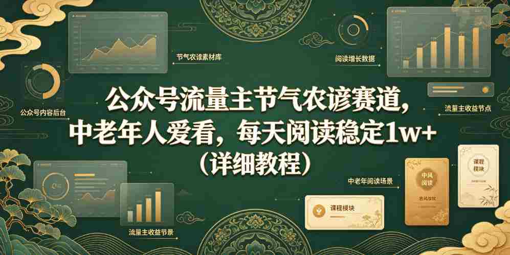 公众号流量主节气农谚赛道,中老年人爱看,每天阅读稳定1w+(详细教程)