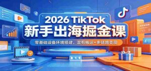 2026 TikTok新手出海掘金课:零基础设备环境搭建,混剪搬运+多链路变现-中创网_分享创业项目_助您在家赚钱