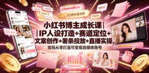 小红书博主成长课|IP人设打造+赛道定位+文案创作+薯条投放+直播实操,宝妈从零打造可变现自媒体账号-中创网_分享创业项目_助您在家赚钱