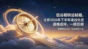 （19024期）付费文章：低谷期转运秘籍，让你2026年下半年逢凶化吉，遇难成祥，一顺百顺。-中创网_分享创业项目_助您在家赚钱