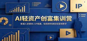 AI轻资产创富集训营:普通人逆袭单人IP搭建,短视频快速变现落地教学-中创网_分享创业项目_助您在家赚钱