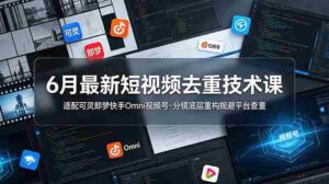（19031期）6月最新短视频去重技术课，适配可灵即梦快手Omni视频号，分镜底层重构规避平台查重-中创网_分享创业项目_助您在家赚钱