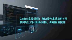 (19009期)Codex实操课程:自动操作本地文件+开发网站上线+Skills实操,AI编程全技能-中创网_分享创业项目_助您在家赚钱