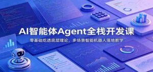 AI智能体Agent全栈开发课:零基础吃透底层理论,多场景智能机器人落地教学-中创网_分享创业项目_助您在家赚钱