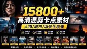 （19120期）【影视剪辑素材合集】15800+高清混剪卡点｜热门影视精彩片段｜人物/城市/场景全覆盖，中文分类清晰-中创网_分享创业项目_助您在家赚钱