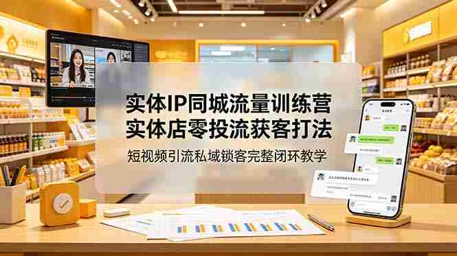 （18999期）实体IP同城流量训练营：实体店零投流获客打法，短视频引流私域锁客完整闭环教学-中创网_分享创业项目_助您在家赚钱