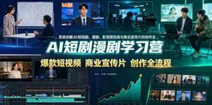 AI短剧漫剧学习营,系统讲解AI短剧、漫剧、影视预告片、爆款短视频与商业宣传片的创作全流程-中创网_分享创业项目_助您在家赚钱