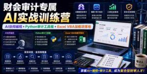 财会审计专属AI实战训练营|AI协同编程+Python审计工具箱+Excel VBA加载项落地-中创网_分享创业项目_助您在家赚钱