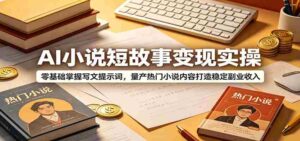 AI小说短故事变现实操：零基础掌握写文提示词，量产热门小说内容打造稳定副业收入-中创网_分享创业项目_助您在家赚钱